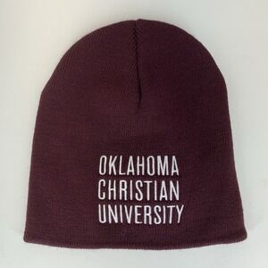 Oklahoma Christian University Beanie OSFM Maroon OC Winter Hat Cap